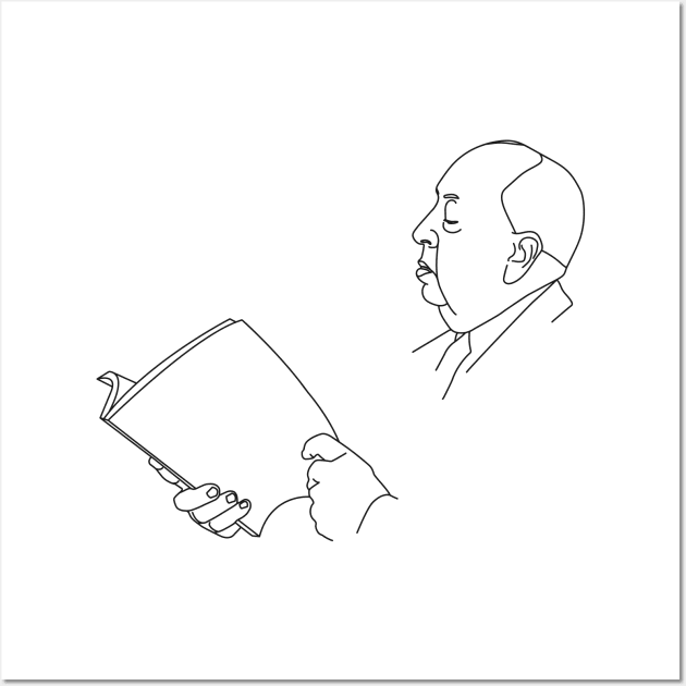 Alfred Hitchcock minimal line drawing Wall Art by frndpndrlc